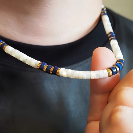 Lapis Lazuli & Shell Feng Shui Calmness Choker (Natural Premium Shell)